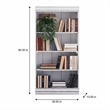 Pemberly Row 60 Inch Bookcase with Fixed Shelves and Planked Back in White