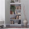 Pemberly Row 60 Inch Bookcase with Fixed Shelves and Planked Back in White