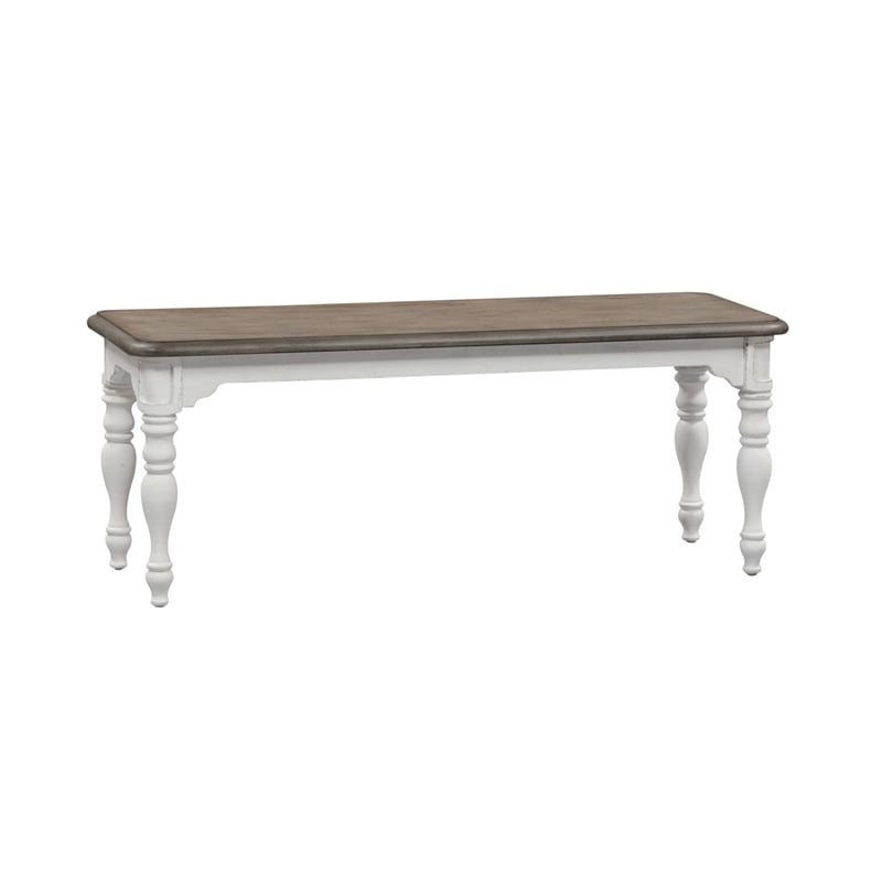 Pemberly Row 6 Piece Leg Table Dining Set with Bench in White