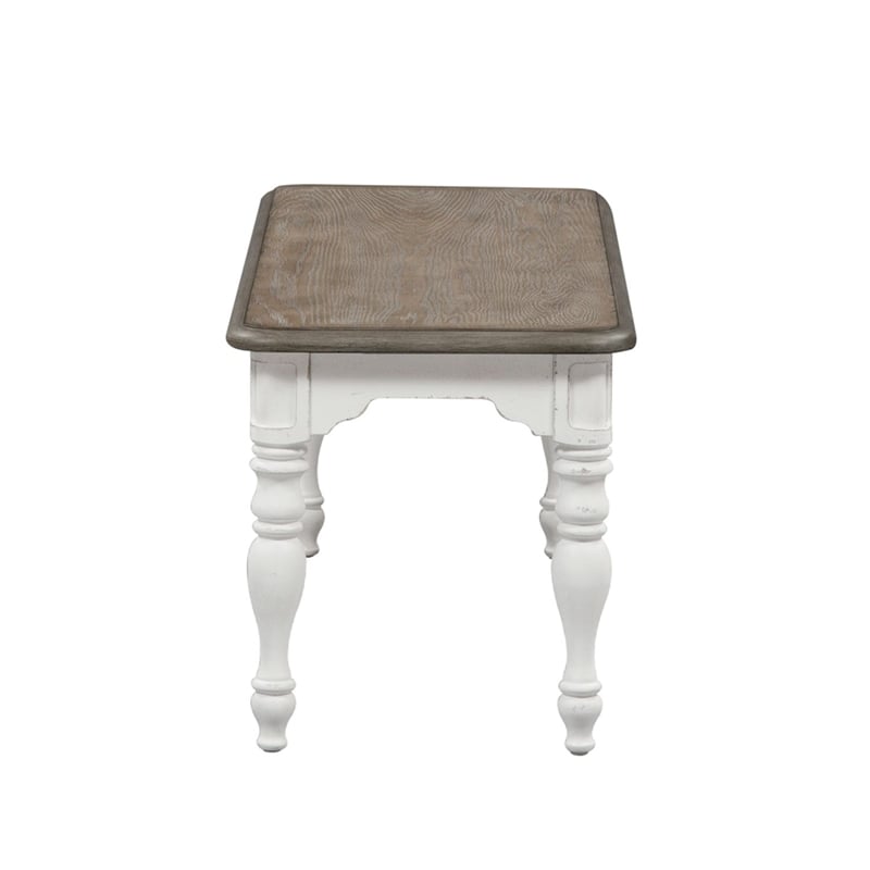 Pemberly Row 6 Piece Leg Table Dining Set with Bench in White