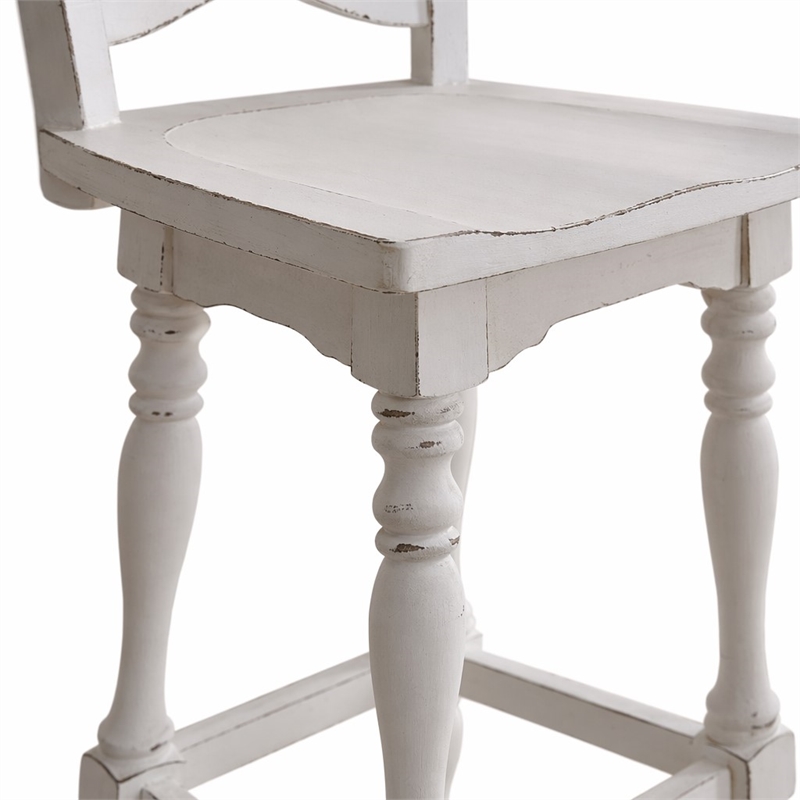 Pemberly Row Arched Ladderback Swivel Counter Height Chairs 2 Piece