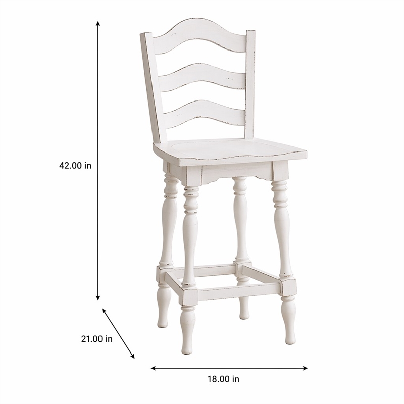 Pemberly Row Arched Ladderback Swivel Counter Height Chairs 2 Piece