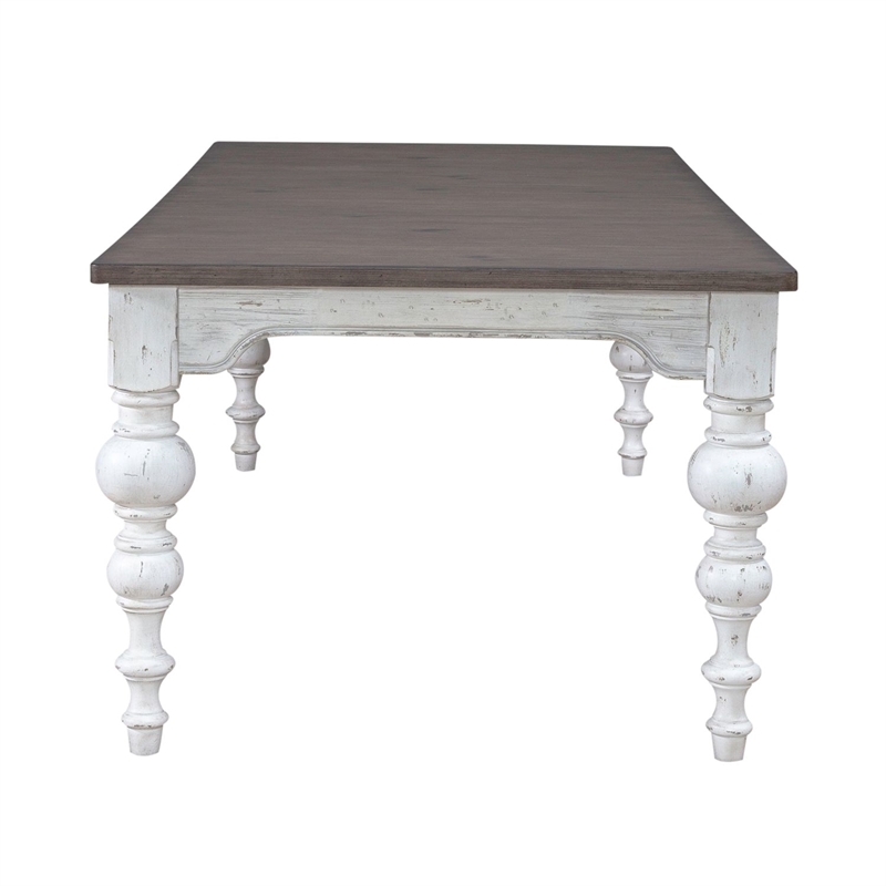 Pemberly Row 5 Piece Rectangular Dining Set with Panel Back Chairs in White