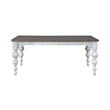 Pemberly Row Rectangular Leg Table with Removable 18 Inch Leaf in White