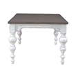 Pemberly Row Rectangular Leg Table with Removable 18 Inch Leaf in White