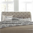 Pemberly Row King Upholstered Tufted Sleigh Bed Headboard in White