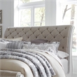 Pemberly Row King Upholstered Tufted Sleigh Bed Headboard in White