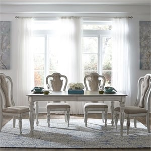Pemberly Row 5 Piece Leg Table Dining Room Set with Chairs in White