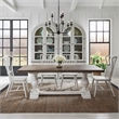 Pemberly Row 5 Piece Trestle Table Dining Room Set with Chairs in White