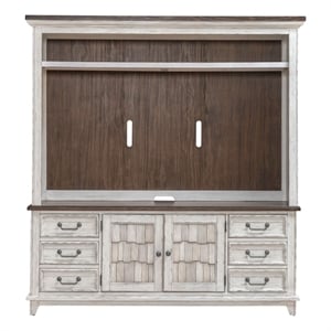 Pemberly Row Entertainment Center with Piers and Shingle Doors in White
