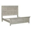 Pemberly Row California King Tile Panel Bed with Crown Molding in White
