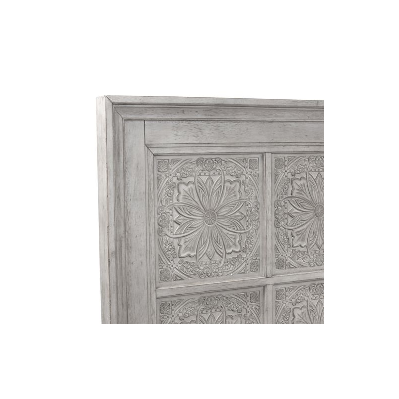 Pemberly Row California King Tile Panel Bed with Crown Molding in White
