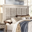 Pemberly Row Queen Decorative Panel Headboard with Ceiling Tile Design in White