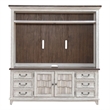 Pemberly Row Entertainment Center with Shingle Accent Doors in White