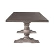 Pemberly Row 9 Piece Trestle Table Dining Room Set with Chairs in Gray Wood