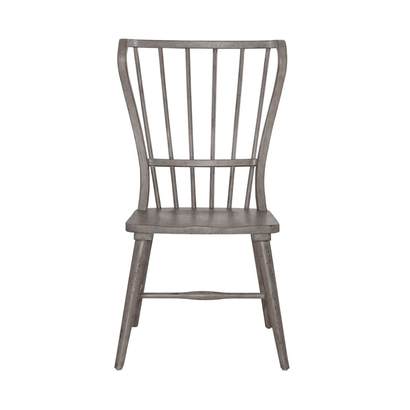 Pemberly Row 9 Piece Trestle Table Dining Room Set with Chairs in Gray Wood