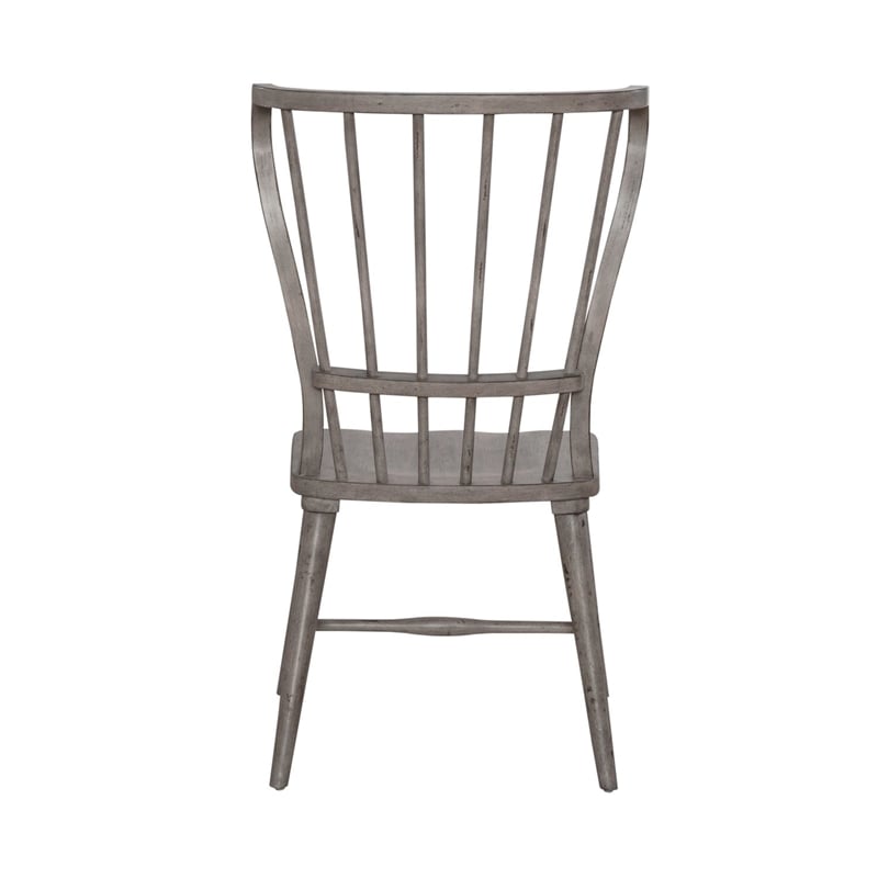 Pemberly Row 9 Piece Trestle Table Dining Room Set with Chairs in Gray Wood