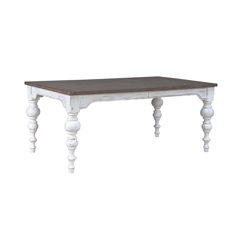 Pemberly Row 6 Piece Rectangular Table Dining Room Set in White