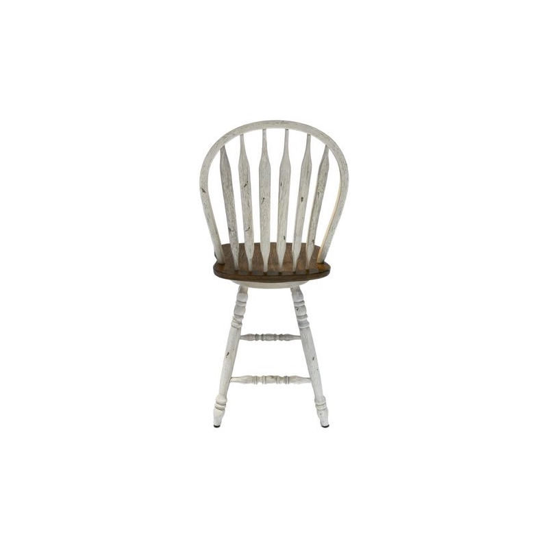 Pemberly Row 5 Piece Gathering Table Set with Windsor Swivel Chairs in White