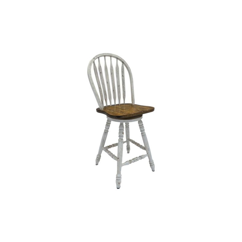 Pemberly Row 5 Piece Gathering Table Set with Windsor Swivel Chairs in White