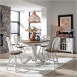 Pemberly Row 5 Piece Gathering Table Set with Windsor Swivel Chairs in White