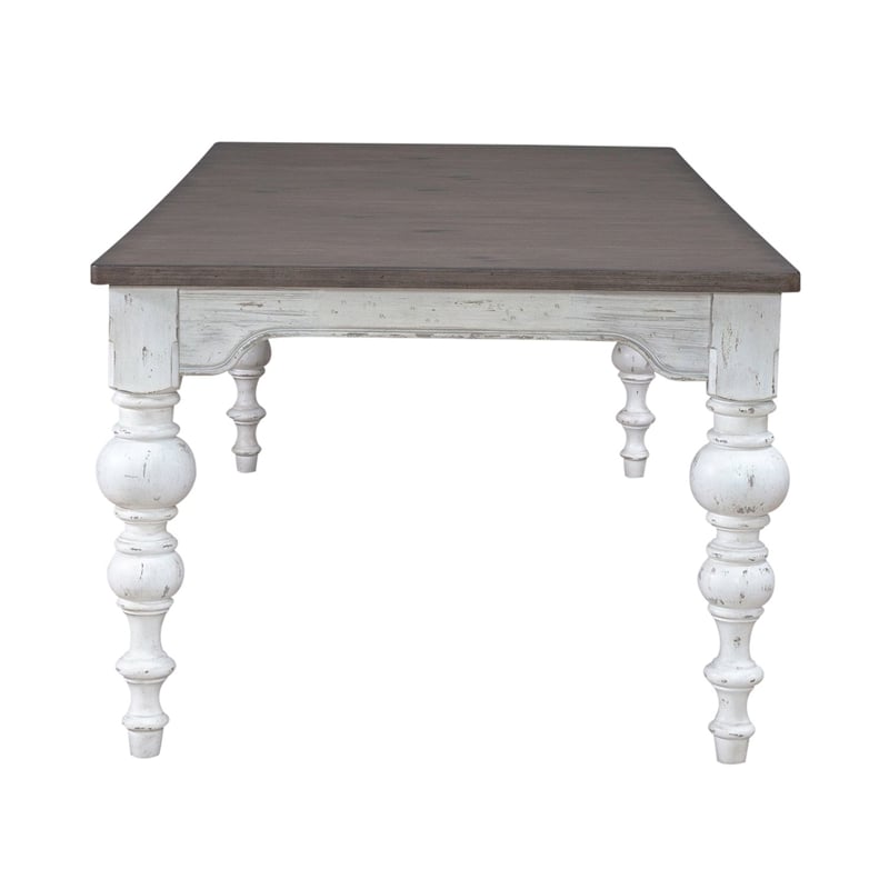 Pemberly Row 7 Piece Rectangular Table Dining Room Set in White
