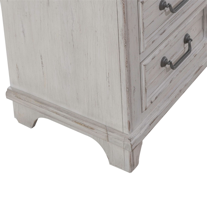 Pemberly Row 75 Inch Entertainment Console with Shingle Accent Doors in White