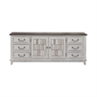 Pemberly Row 75 Inch Entertainment Console with Shingle Accent Doors in White