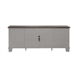 Pemberly Row 75 Inch Entertainment Console with Shingle Accent Doors in White
