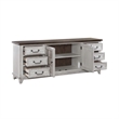 Pemberly Row 75 Inch Entertainment Console with Shingle Accent Doors in White