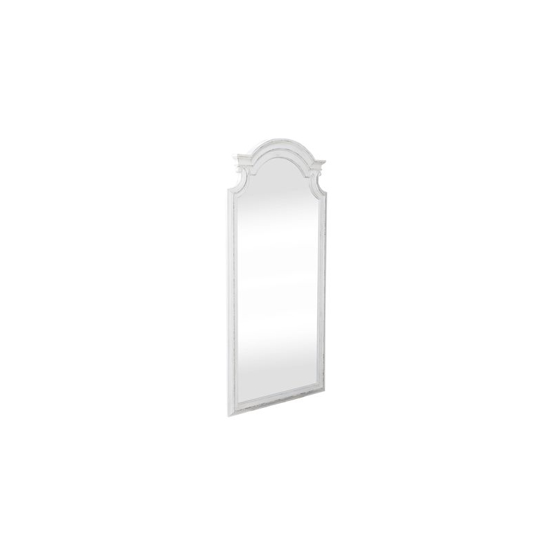 Pemberly Row 78 Inch Arched Floor Mirror with Beveled Edge in White