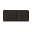 Pemberly Row 4 Door Accent Console with Wave Pattern Reeded Doors in Brown