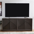 Pemberly Row 4 Door Accent Console with Wave Pattern Reeded Doors in Brown