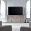 Pemberly Row Accent Console with Wave Pattern Reeded Doors in Champagne Silver