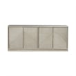 Pemberly Row Accent Console with Wave Pattern Reeded Doors in Champagne Silver