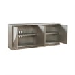 Pemberly Row Accent Console with Wave Pattern Reeded Doors in Champagne Silver