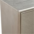 Pemberly Row Accent Console with Wave Pattern Reeded Doors in Champagne Silver