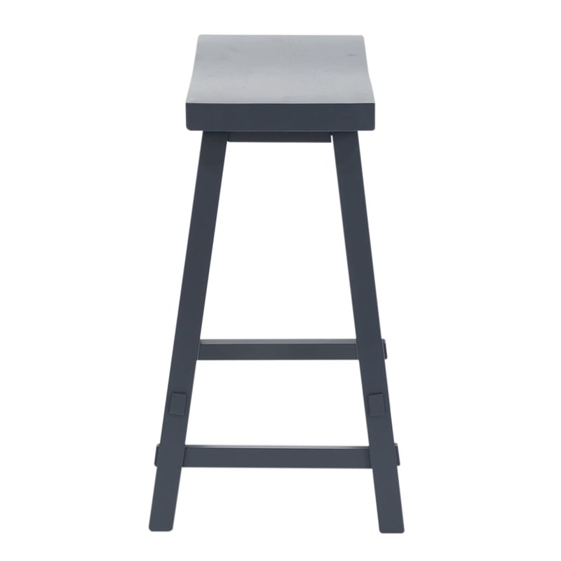 Pemberly Row 24 Inch Sawhorse Counter Stool in Rubberwood Navy