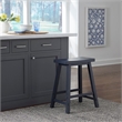 Pemberly Row 24 Inch Sawhorse Counter Stool in Rubberwood Navy