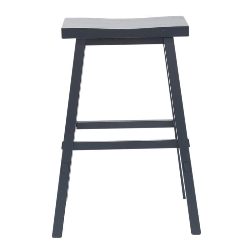 Pemberly Row 30 Inch Sawhorse Bar Stool with Contoured Seat in Navy