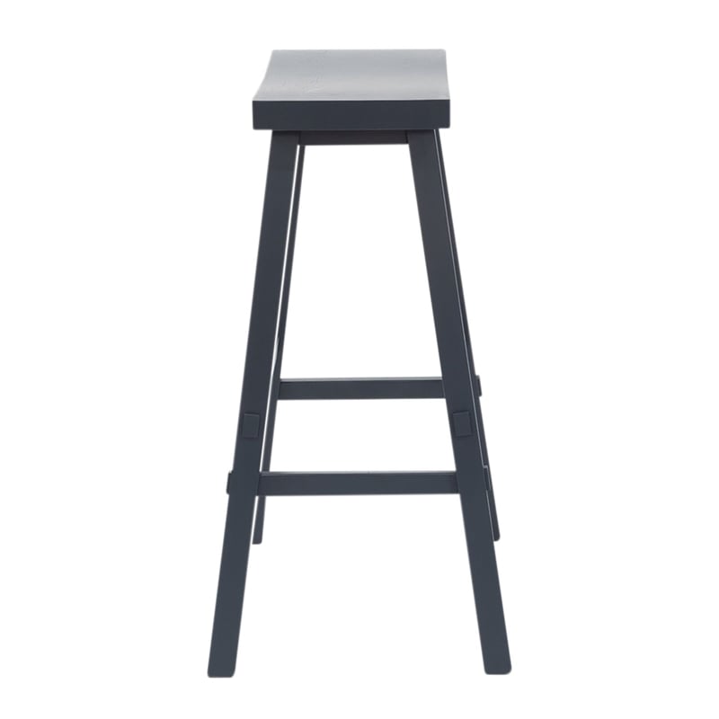 Pemberly Row 30 Inch Sawhorse Bar Stool with Contoured Seat in Navy