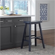 Pemberly Row 30 Inch Sawhorse Bar Stool with Contoured Seat in Navy