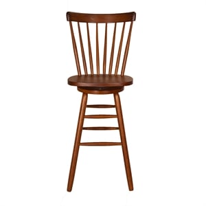 Pemberly Row 30 Inch Swivel Copenhagen Stool with Spindle Back in Tobacco
