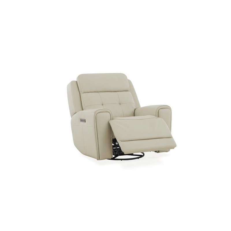 Pemberly Row Power Reclining Sofa and Recliner Set in Baja Stone Leather