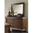 Pemberly Row Beveled Landscape Mirror with Louis Philippe Style in Rustic Cherry