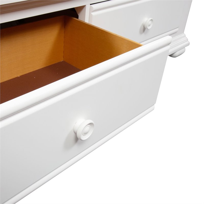 Pemberly Row Queen Panel Headboard with Louvered Panels in Oyster White