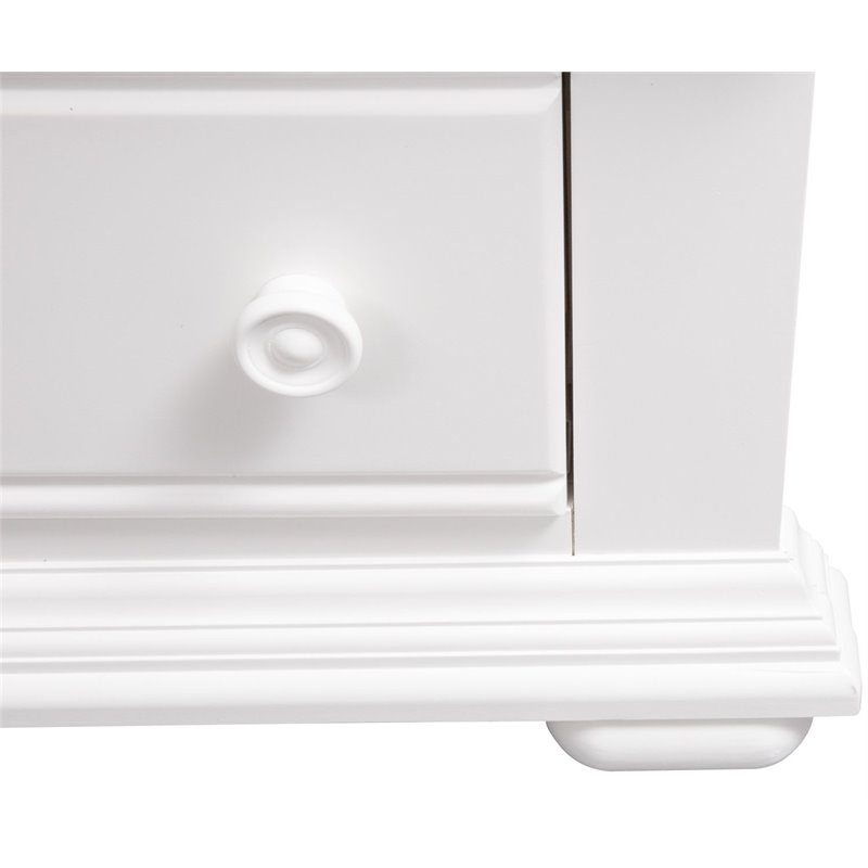 Pemberly Row Queen Panel Headboard with Louvered Panels in Oyster White