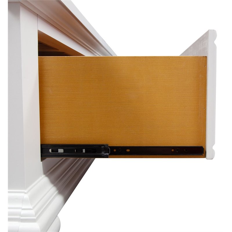 Pemberly Row Queen Panel Headboard with Louvered Panels in Oyster White