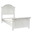 Pemberly Row Twin Panel Bed with Louvered Accents in Oyster White
