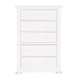 Pemberly Row 5 Drawer Chest with Bun Feet and Felt Lining in Oyster White